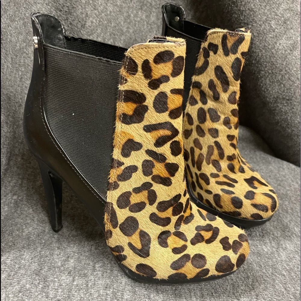 Calvin Klein leopard print ankle boots